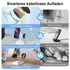 Collage comparing a magnetic wireless charger with older wired charging methods. Produktbild-Vorschau