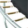 A close-up view of the springs and edge of a trampoline mat. Voir les images du produit