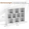 A diagram showing the dimensions and weight capacity of a white bookshelf. Náhľad obrázku produktu