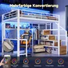 Czarne łóżko piętrowe z biurkiem i oświetleniem LED, Podgląd zdjęcia produktu 9