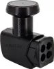 A black satellite antenna component with multiple connectors. Produktbild-Vorschau