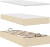 Hochwertig Ottoman-Bett mit Matratze Creme 90x200 cm Stoff Produktbild-Vorschau 7