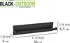 A black shelf with dimensions indicated by lines and text. Anteprima dell’immagine prodotto