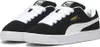 A pair of black Puma Suede XL sneakers with white laces and white Puma stripe. Produktbild-Vorschau