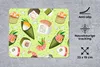 MuchoWow® Mauspad Mousepad Muster - Sushi - Japan - Grün Produktbild-Vorschau 2
