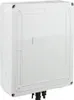 A white electrical enclosure with black connectors at the bottom. Náhled obrázku produktu