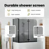 vidaXL Paravento per doccia da bagno Nero 120 x 68 x 130 cm Anteprima dell’immagine prodotto 6