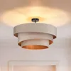 Lindby Deckenlampe Jusari, creme, Textil, Ø 56 cm, E27 Produktbild-Vorschau 1