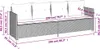 A diagram of a sofa with dimensions indicated by measurement lines and text. Produktbild-Vorschau