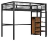 Hochbett 140x200cm aus Metall mit Leiter, Kleiderschrank Produktbild-Vorschau 8