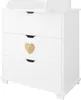 Set ZEE HEART: lettino bianco 120x60 con cassetto + comò Anteprima dell’immagine prodotto 5