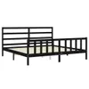 vidaXL Massivholzbett mit Kopfteil Schwarz 200x200 cm -  Produktbild-Vorschau 6