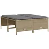 vidaXL 5-tlg. Garten-Sofagarnitur mit Kissen Beige Poly Produktbild-Vorschau 4