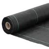A roll of black landscape fabric with green stitching, shown on a white background. Produktbild-Vorschau