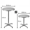 Regulowany aluminiowy stół barowy NERO Ø60 cm, srebrny Podgląd zdjęcia produktu 13