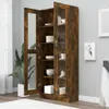 Vetrina in rovere fumé 82,5x30,5x185,5 cm Materiale in Anteprima dell’immagine prodotto 6