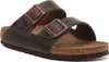 A single Birkenstock Arizona FL sandal in habana brown. Produktbild-Vorschau