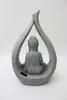Solarleuchte Buddha Skulptur Granit-Optik mit Glaskugel Produktbild-Vorschau 5