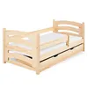 A wooden bed with a pull-out trundle and drawers, shown against a white background. Náhled obrázku produktu