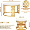 STILVORA Couchtisch Set 2-teilig, rund, Weiß Marmoroptik, Produktbild-Vorschau 7