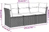 vidaXL 3-tlg. Garten-Sofagarnitur mit Kissen Beige Poly Produktbild-Vorschau 4