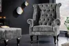 riess-ambiente Ohrensessel CHESTERFIELD 105cm grau silber Produktbild-Vorschau 4