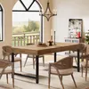 A dining room with a large wooden table and chairs, set near a large arched window with a view of the outdoors. Náhľad obrázku produktu