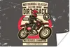 MuchoWow® Poster Motorrad - Helm - Retro - Zeichnung 90x60 Produktbild-Vorschau 1