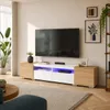 FUFU&GAGA TV Lowboard 200 cm Weiß Hochglanz & Eiche, Produktbild-Vorschau 1