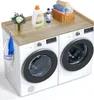 A wooden countertop placed on top of two washing machines. Náhled obrázku produktu