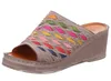 Gemini Damen Pantolette Leder Flechtoptik bunt Keilabsatz Produktbild-Vorschau 5