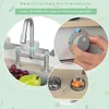 Collage of close-up shots of a toy kitchen, highlighting features like the faucet, stove knob, and cooking accessories. Náhled obrázku produktu