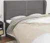 Kopfteil mit Ohren Dunkelgrau 203x23x118/128 cm Stoff Produktbild-Vorschau 2