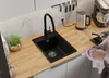 PRIMAGRAN Spülbecken Schwarz Metallic 38x50cm, Granitspüle Produktbild-Vorschau 3