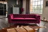 KAWOLA Sofa NARLA Chesterfield 3-Sitzer Velvet rot Produktbild-Vorschau 2