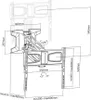 A technical drawing of a TV wall mount with dimensions and angles indicated. Produktbild-Vorschau