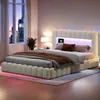 Čalúnená posteľ Fortuna Lai 140x200 cm, LED, USB, úložná Náhľad obrázku produktu 3