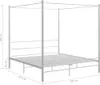 vidaXL Postel se stříškou Bílá kovová 200x200 cm Náhled obrázku produktu 5