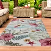 In- & Outdoor Teppich 3d-effekt Blumen Blätter Muster Produktbild-Vorschau 1