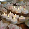 LED Maxi Teelichter - flackernde 3D Flamme - Kunststoff - Timer - D: 5,8cm - weiß - 10er Set Produktbild-Vorschau