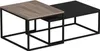 A set of two nesting coffee tables with a wood-grain top and black metal frames, shown against a white background. Anteprima dell’immagine prodotto