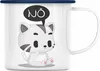 Trendation - Katze Nö Emaille Tasse Lustige Emaille Emaille Produktbild-Vorschau 1