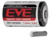 A close-up studio shot of a single EVE ER14250V 1/2 AA Lithium battery, with a smaller battery shown below. Produktbild-Vorschau
