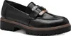 A black loafer shoe with a chunky sole and a decorative buckle on the vamp. Anteprima dell’immagine prodotto