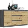 Komoda 140 cm zásuvky dveře skříňka FRAMIRE R-140-S3 Náhled obrázku produktu 5
