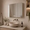 Armoire miroir LED salle de bain blanche - 80 cm - ELINA Voir les images du produit 2