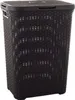 A brown laundry basket with a woven rattan-like texture and a lid, shown against a white background. Podgląd zdjęcia produktu