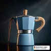 Espressokocher 3 Tassen Aluminium Blau Mokkakanne Produktbild-Vorschau 8