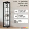 K-Möbel Vitrine en verre debout en noir (176x37x33 cm) avec Voir les images du produit 2