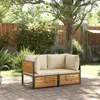 vidaXL 2-tlg. Garten-Sofa-Set mit Kissen Massivholz Akazie Produktbild-Vorschau 2